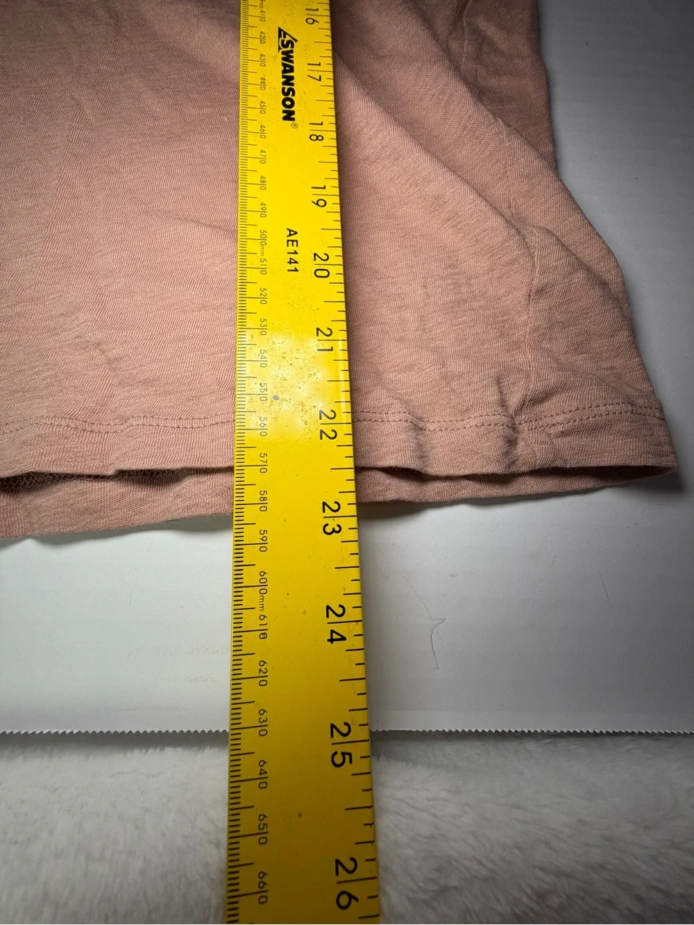 J. Crew Peach Short-Sleeve Tee with Navy Embellished Neckline